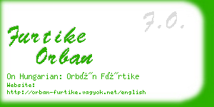 furtike orban business card